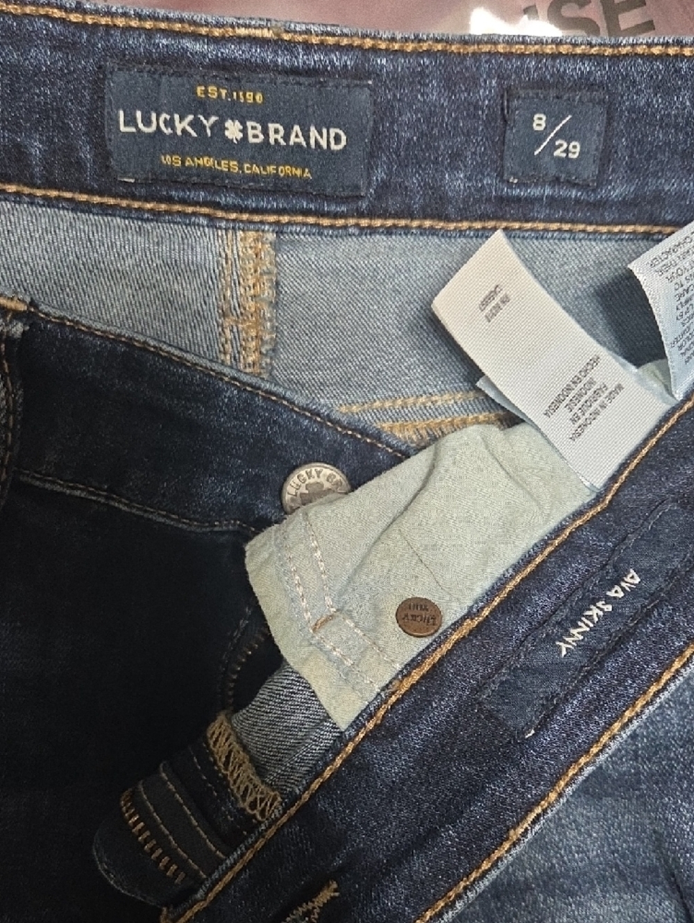 Lucky Ava Skinny Indigo Skinny Jeans with Subtle Fading - Picture 3 of 4